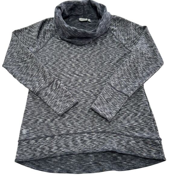 Athleta Top Womens Large Grey Space Dye Tranquillity Cowl Neck Pullover - Picture 2 of 8